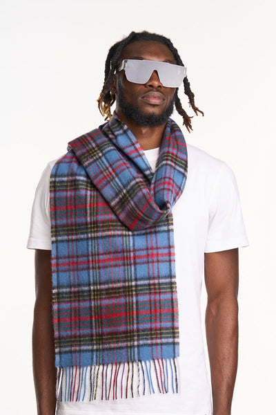 Lucchi Italy 100% Pure Cashmere Scarf Design Anderson Tartan - Big Size