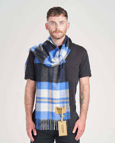 100% Pure Lambswool Scarf DC Blue/Black