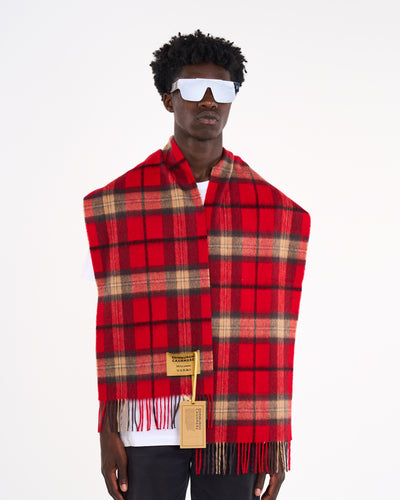 100% Pure Lambswool Scarf Thomson Black/Red