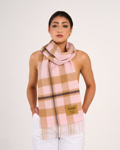 100% Pure Lambswool Scarf DC Cream/Camel