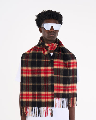 100% Pure Lambswool Scarf Thomson Black/Red