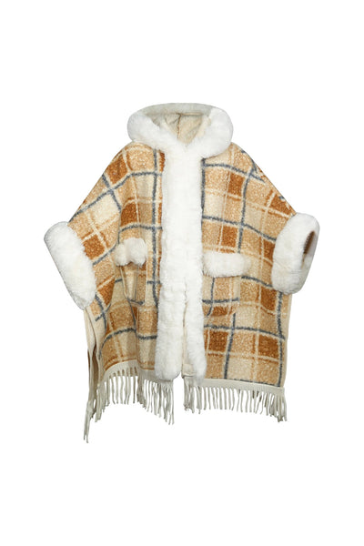Lucchi Italy Women's Hooded Cape - Camel