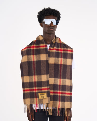 100% Pure Lambswool Scarf DC Camel/Black