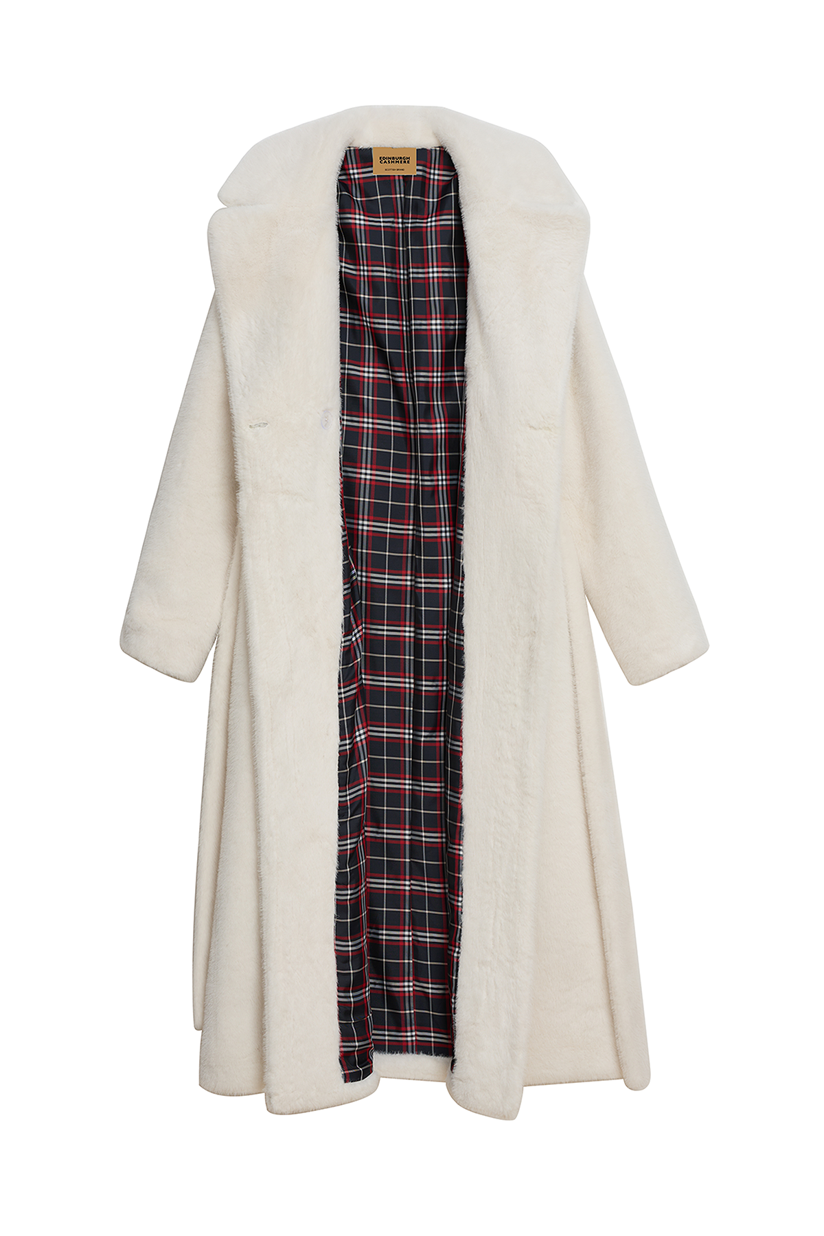 Lucchi Italy Women's Fur Long Coat - White