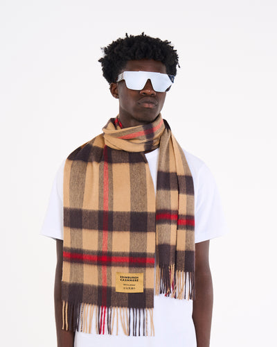 100% Pure Lambswool Scarf DC Camel/Brown