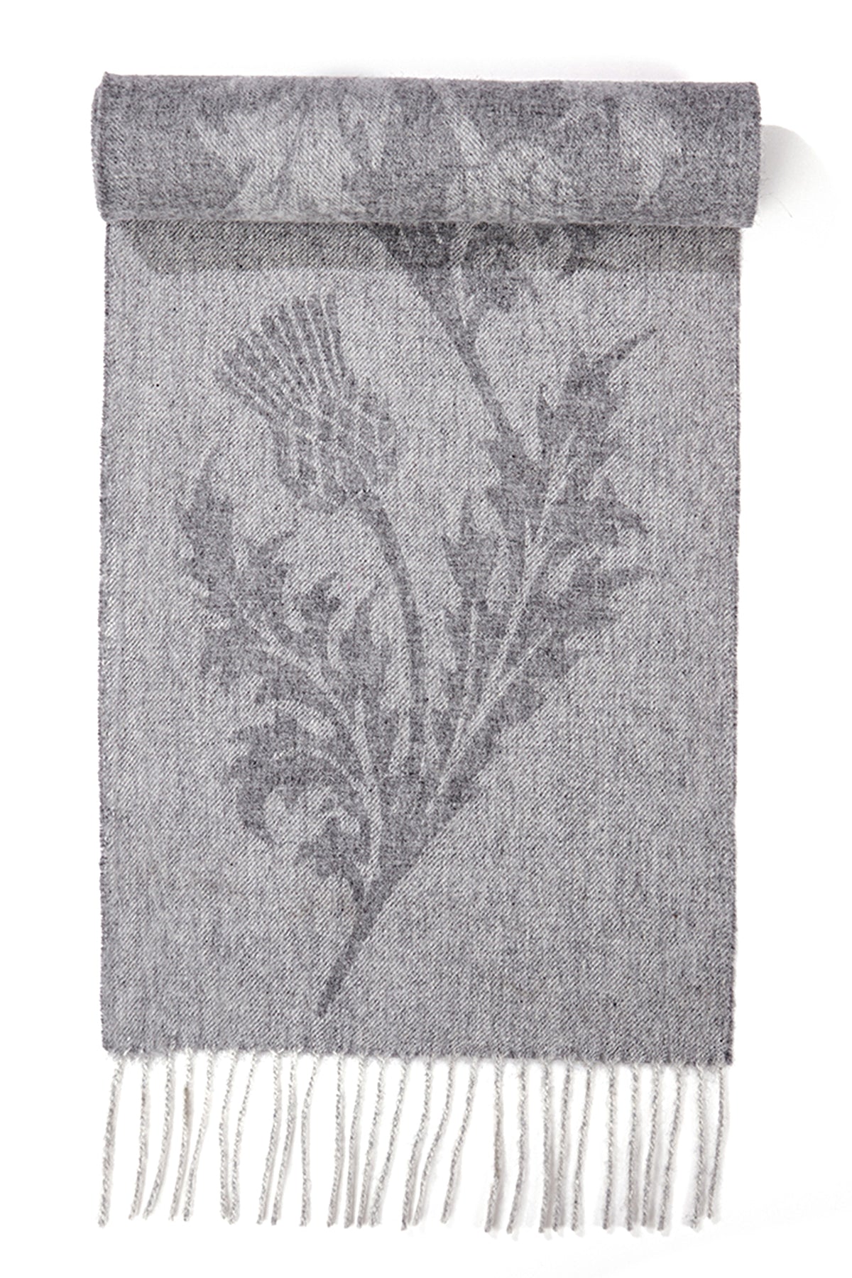 Lucchi Italy Scarf Single Thistle Grey 100% Pure Lambswool