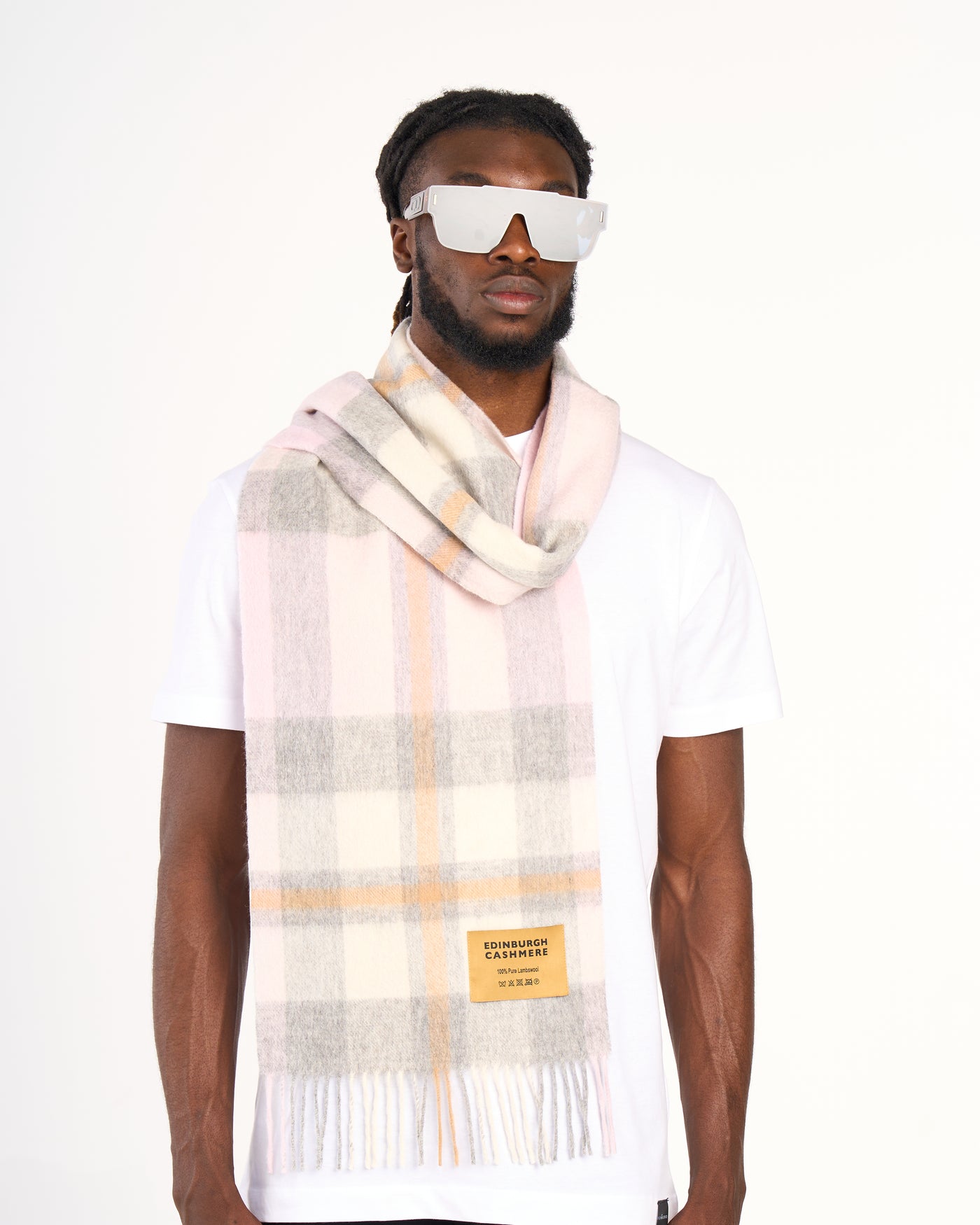 100% Pure Lambswool Scarf DC Scott Pink