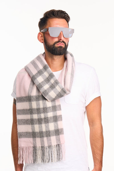 Lucchi Italy Scarf DC Check Oversized Wrap 100% Pure Lambswool
