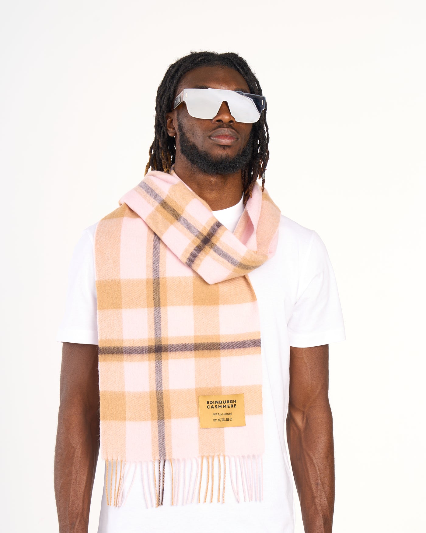 100% Pure Lambswool Scarf DC Cream/Camel