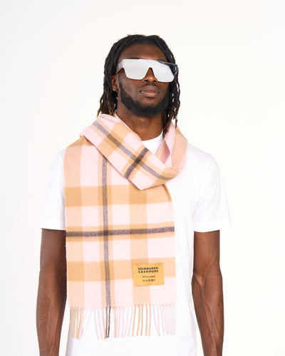 100% Pure Lambswool Scarf DC Cream/Camel