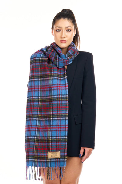Lucchi Italy 100% Pure Cashmere Scarf Design Anderson Tartan - Big Size