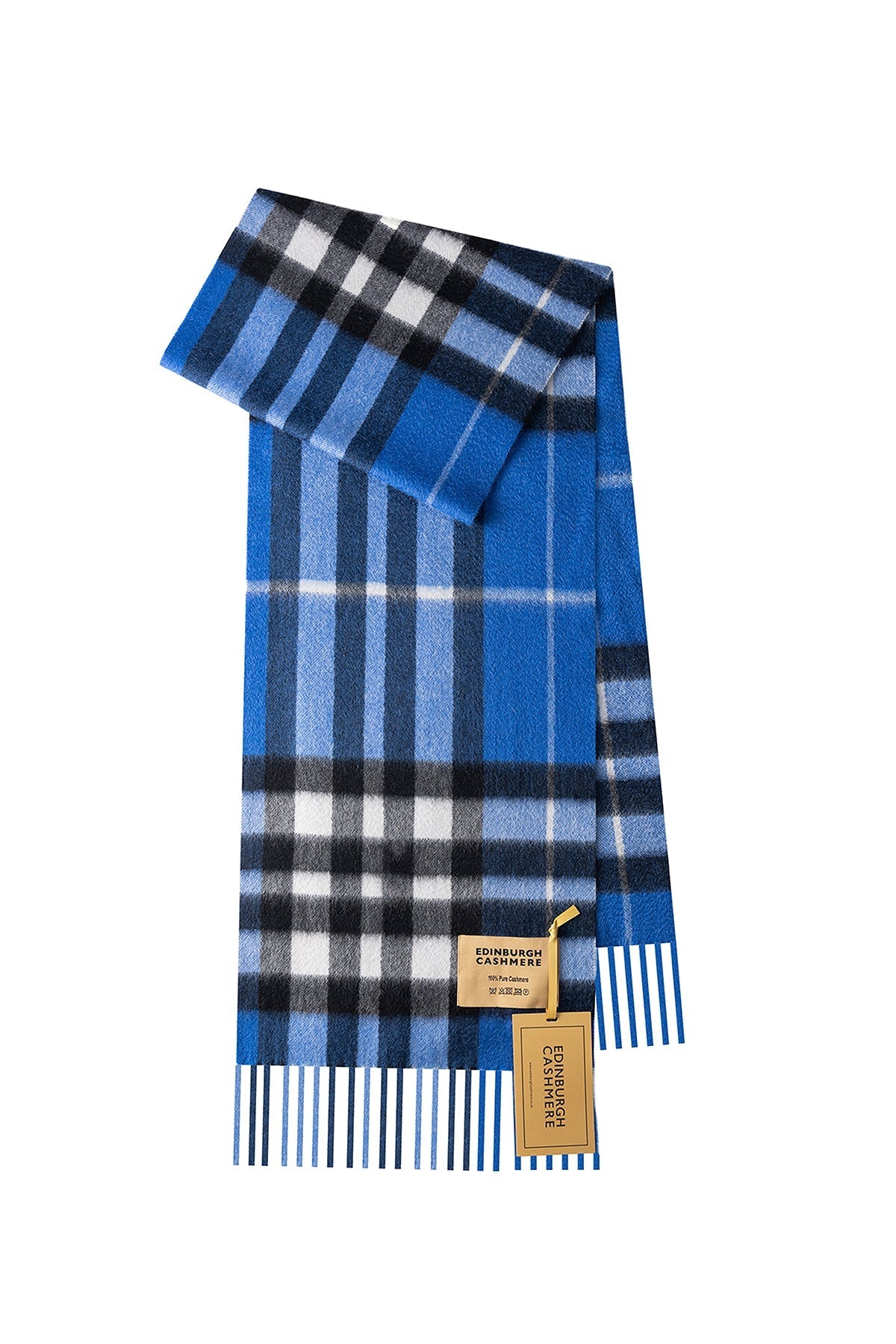 DC Check Cashmere Scarf Dark Blue - Small Size