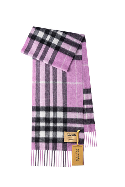 DC Check Cashmere Scarf Dark Pink