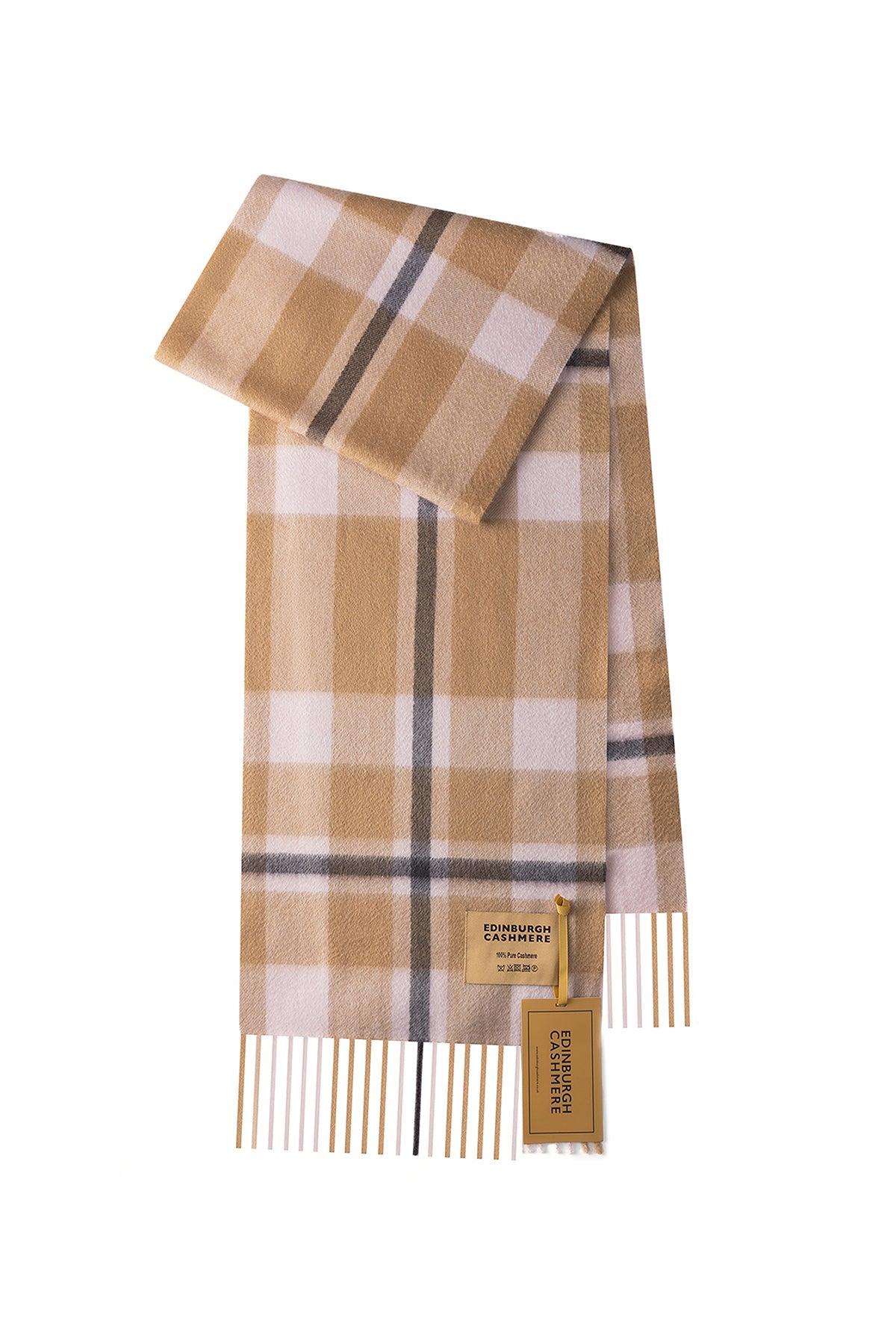 DC Scott Cashmere Scarf Camel and Black 3