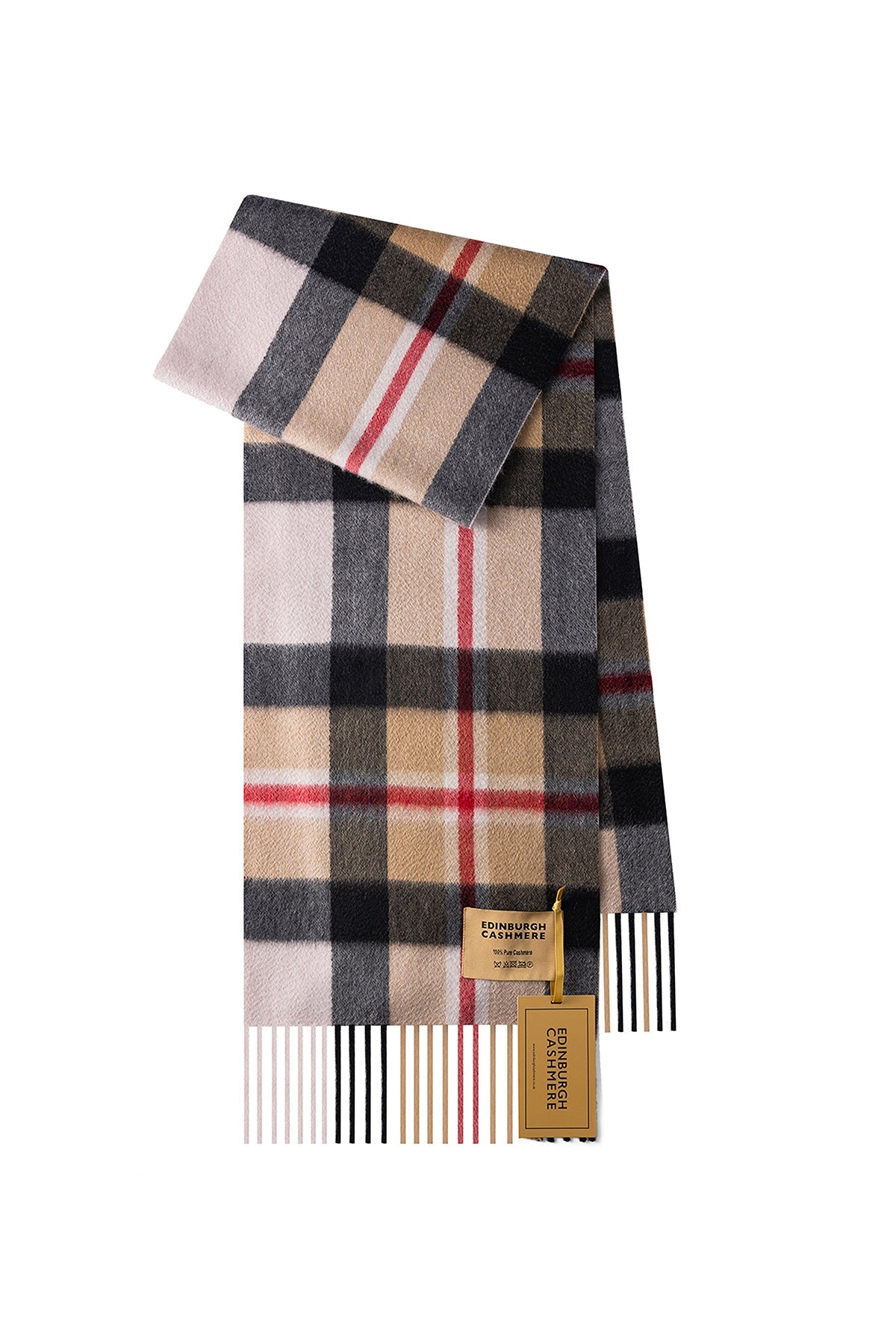 DC Scott Cashmere Scarf Black and Grey