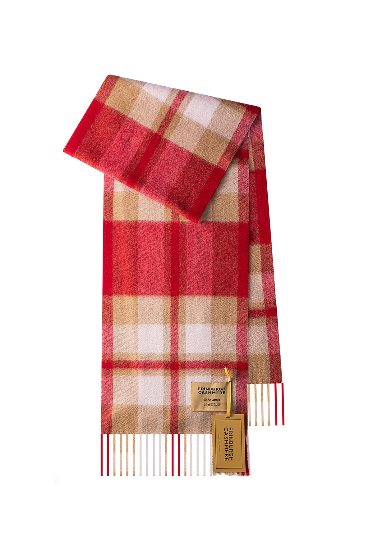 DC Scott Cashmere Scarf Red/Camel