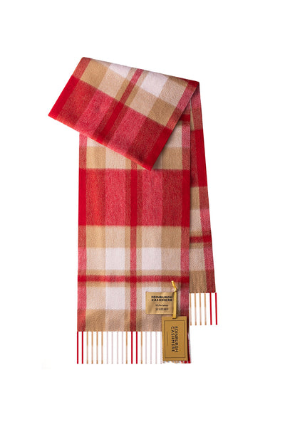 DC Scott Cashmere Scarf Red/Camel