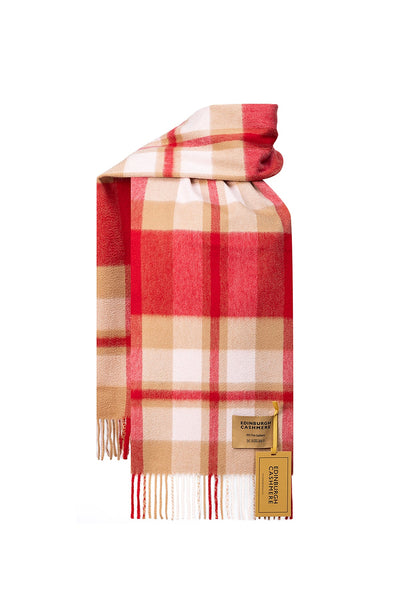 DC Scott Cashmere Scarf Red/Camel