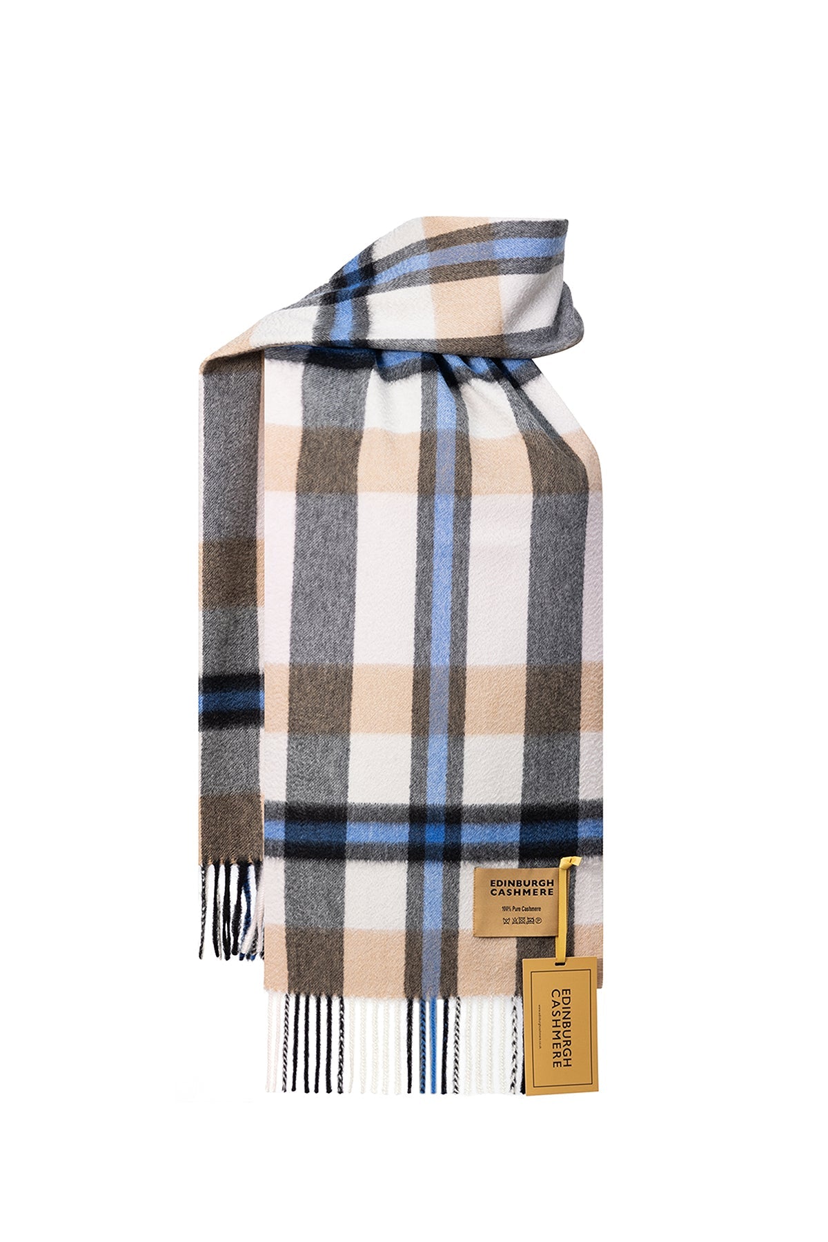 DC Scott Cashmere Scarf Blue/Camel