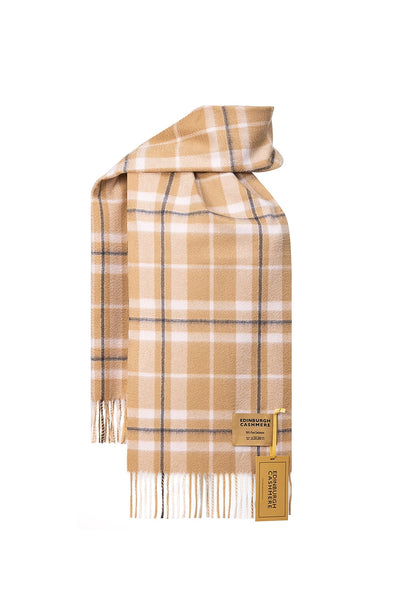 Cashmere Scarf Scottish Thomson Camel Design - Small Size