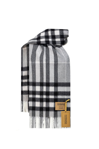DC Check Cashmere Scarf Grey