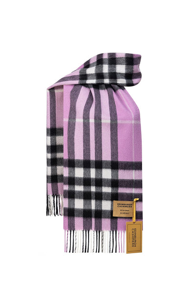 DC Check Cashmere Scarf Dark Pink - Small Size