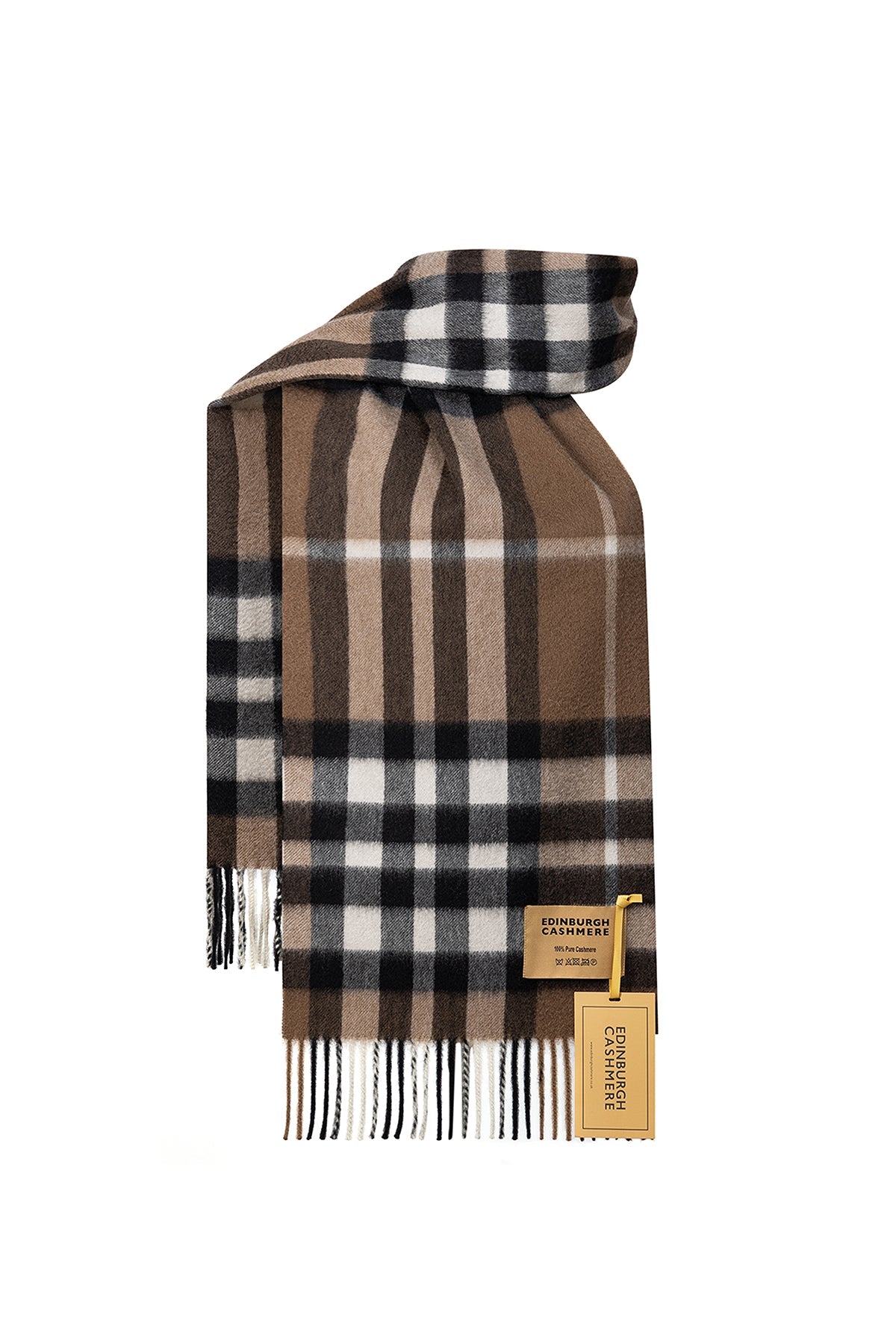 DC Check Cashmere Scarf Chocolate