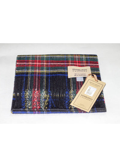Lucchi Italy Black Stewart Scarf - Made in Scotland 100% Pure Lambswool