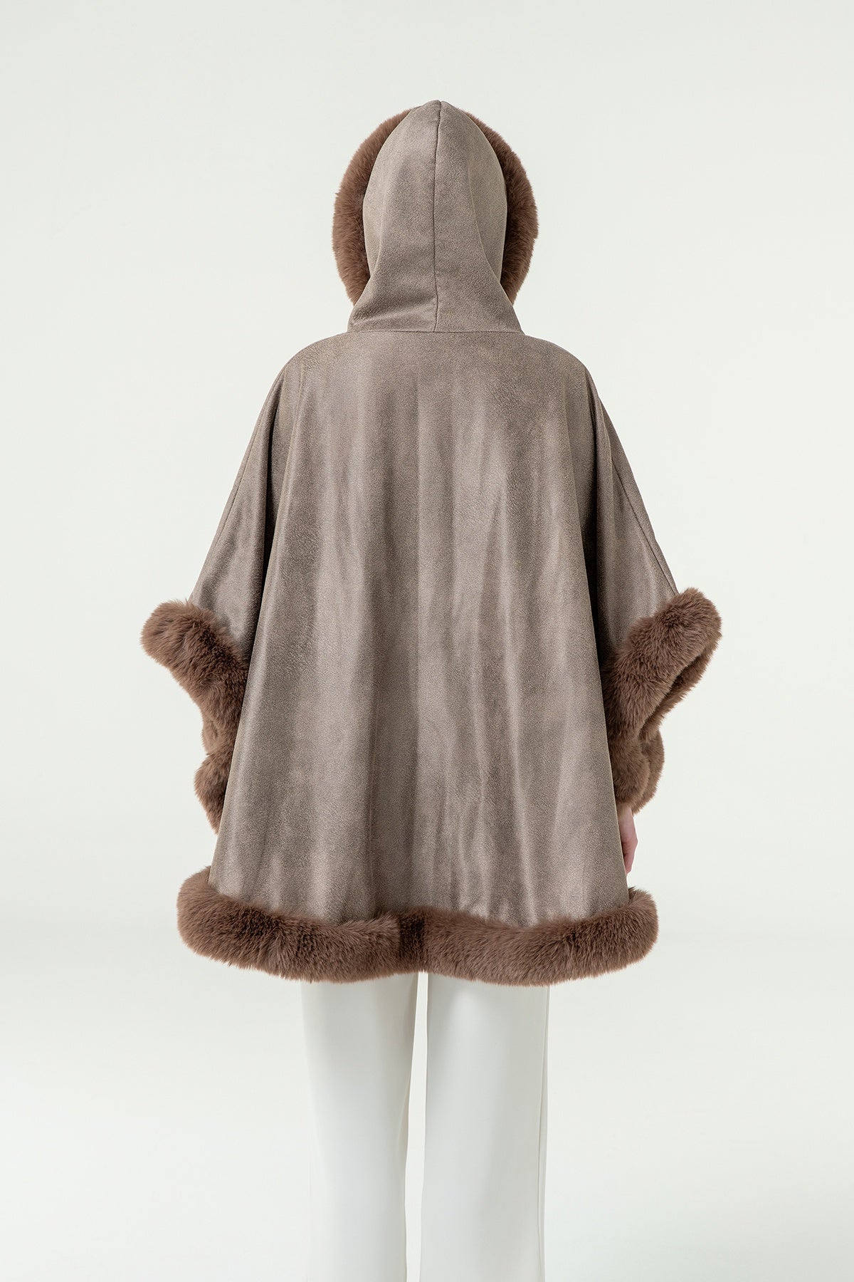 Lucchi Italy Women's Hooded Cape - Brown
