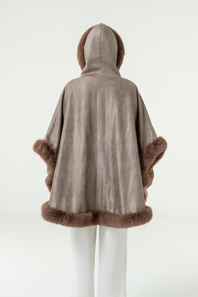 Lucchi Italy Women's Hooded Cape - Brown