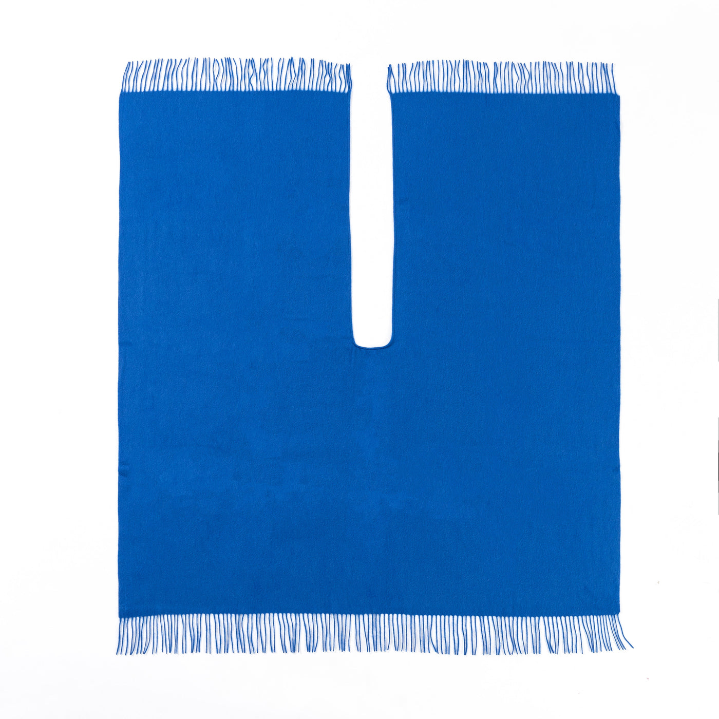 Lucchi Italy Plain Cape Dark Blue Poncho 100% Pure Lambswool