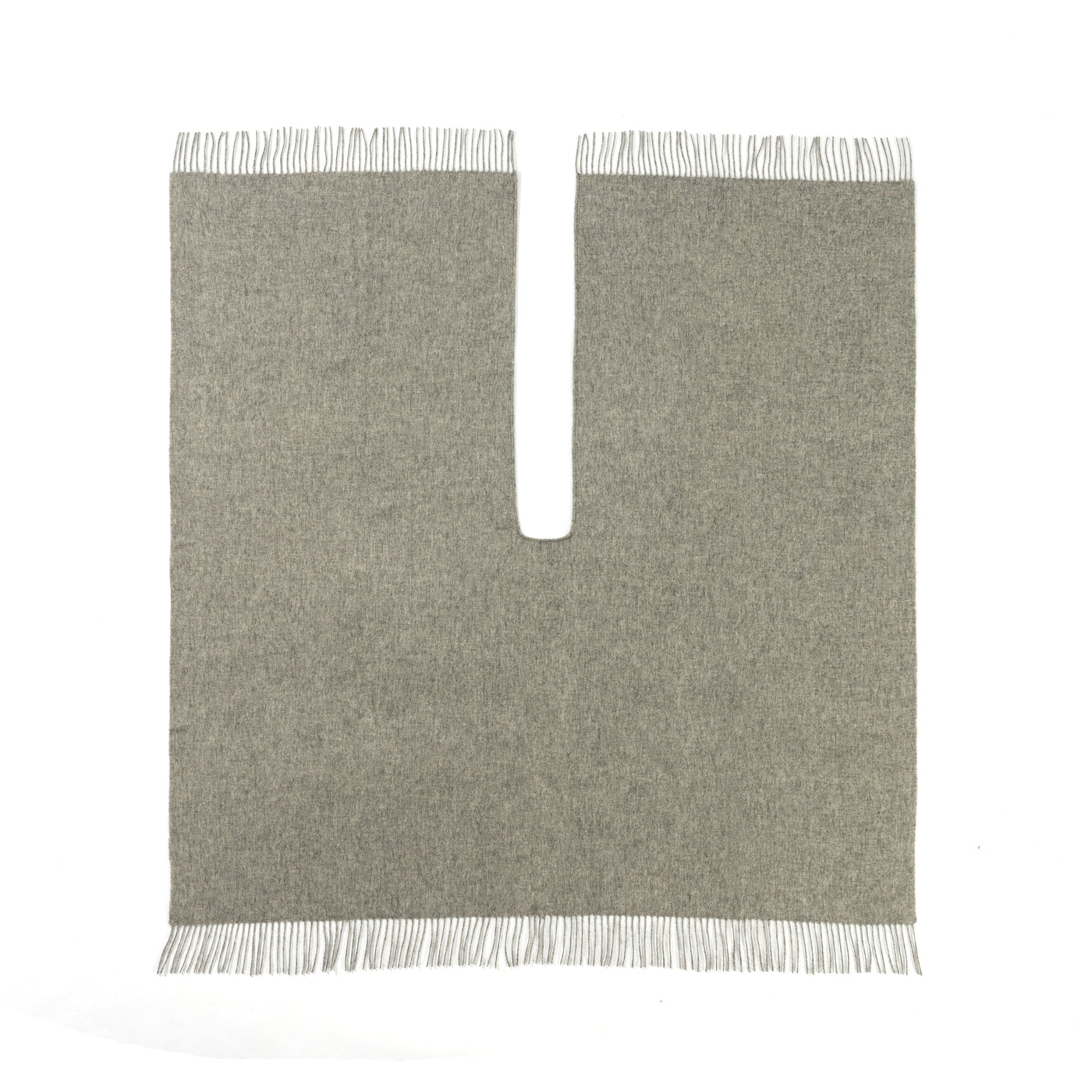 Lucchi Italy Plain Cape Grey Poncho 100% Pure Lambswool