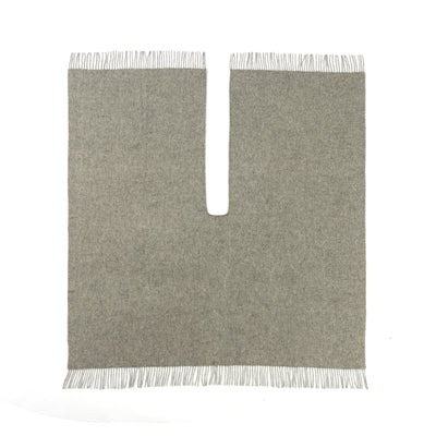 Lucchi Italy Plain Cape Grey Poncho 100% Pure Lambswool