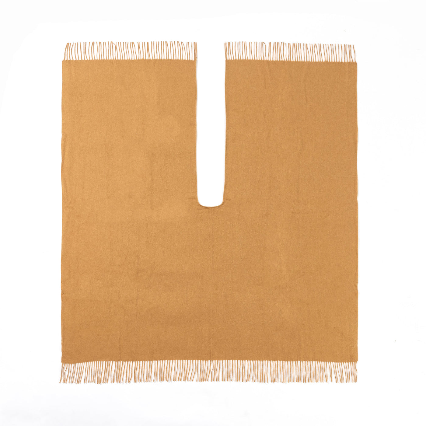 Lucchi Italy Plain Cape Camel Poncho 100% Pure Lambswool
