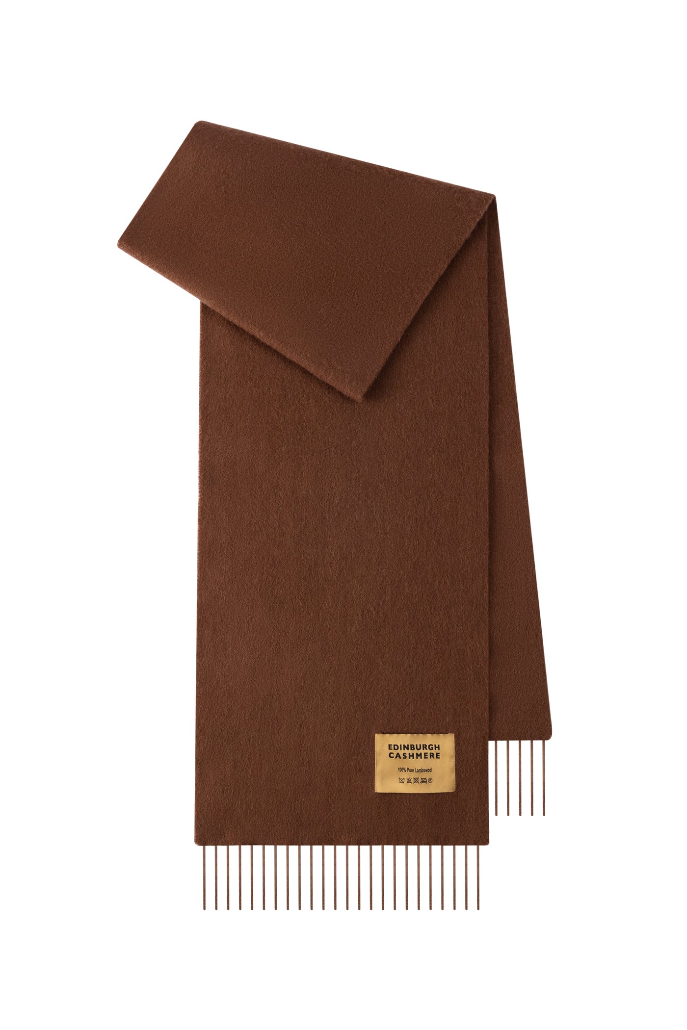Plain Merino Wool Scarf Coffee 1
