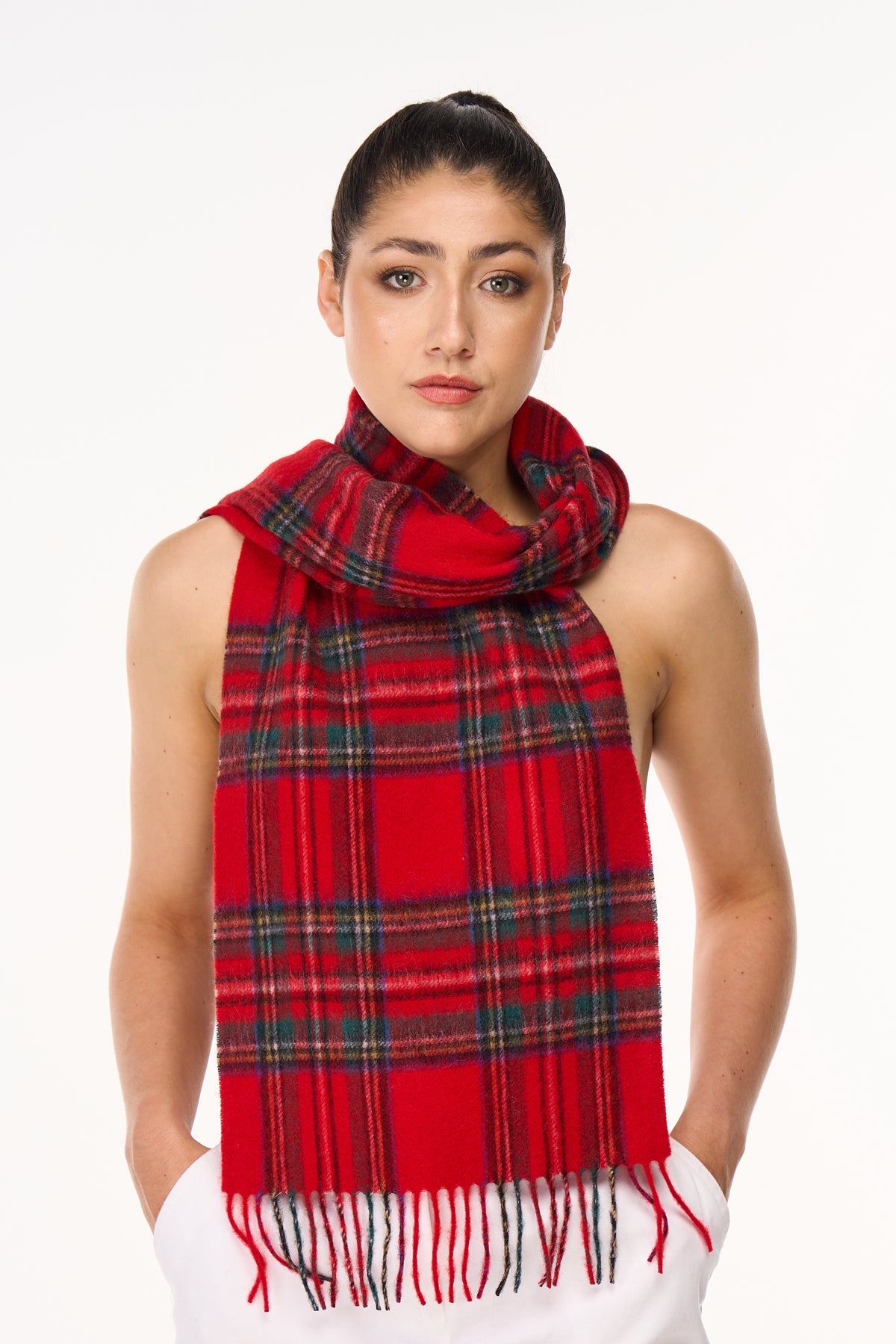 100% Pure Cashmere Scarf Design Royal Stewart Tartan