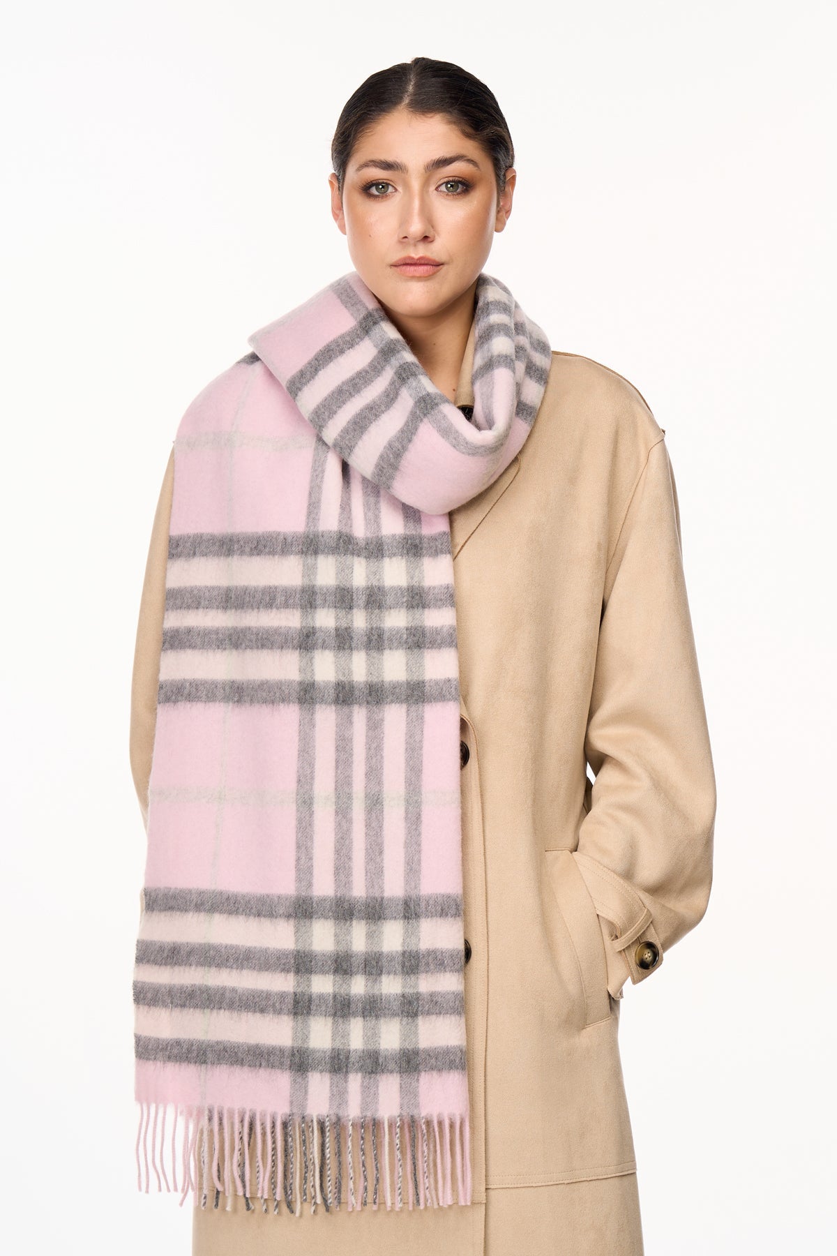 Lucchi Italy Scarf DC Classic Pink Oversized Wrap 100% Pure Lambswool