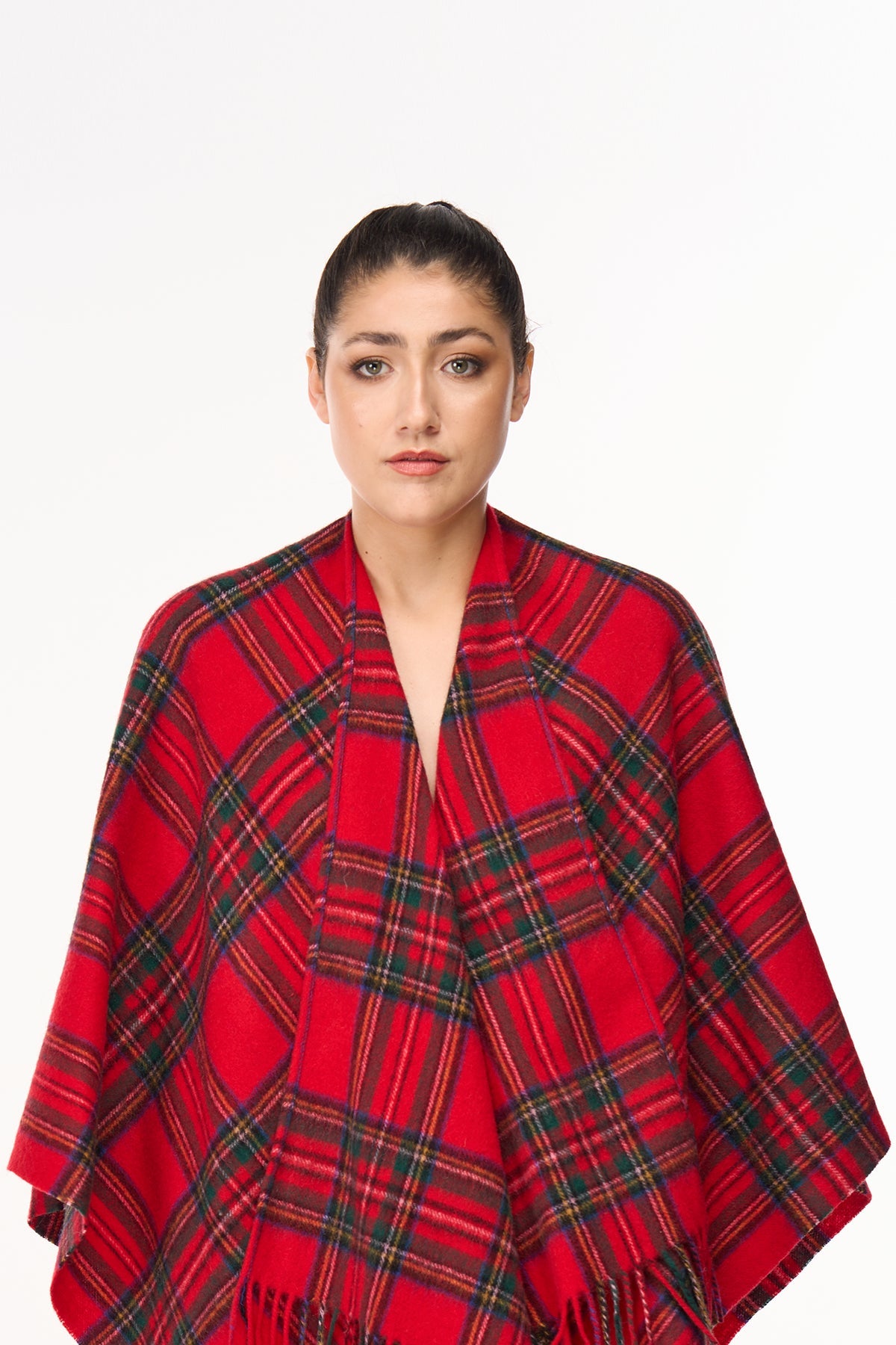 Lucchi Italy Cashmere Poncho Cape Scottish Royal Stewart