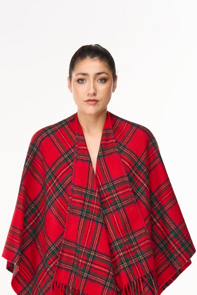 Lucchi Italy Cashmere Poncho Cape Scottish Royal Stewart