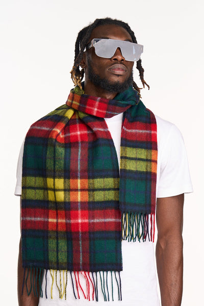Lucchi Italy Scarf 100% Pure wool Scottish Design Buchanan Tartan