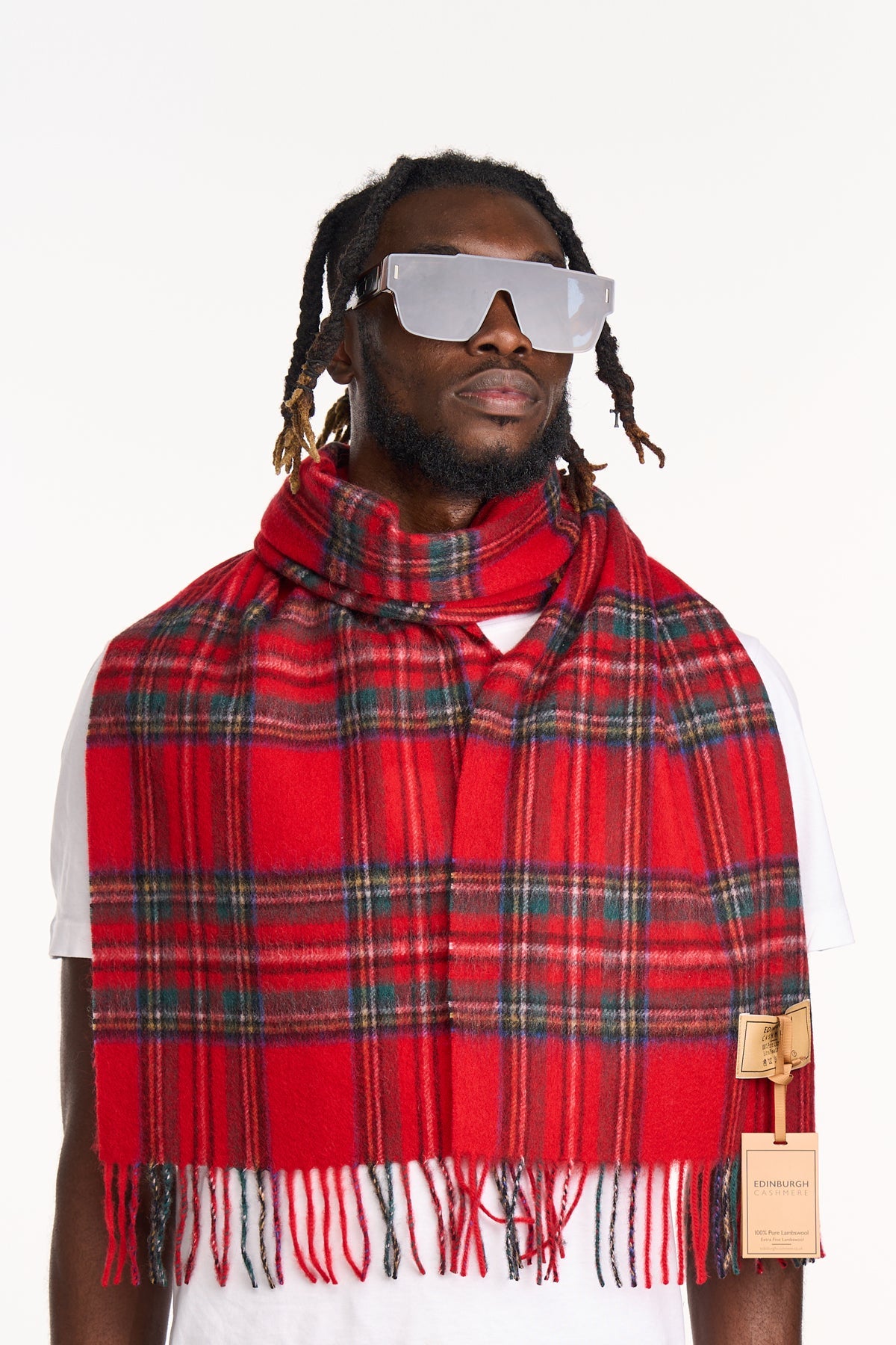 Lucchi Italy 100% Pure Cashmere Scarf Design Royal Stewart Tartan