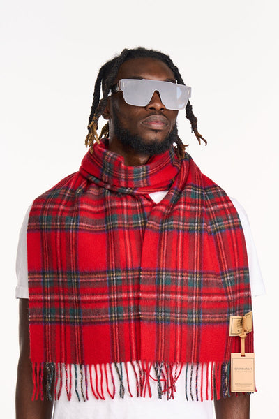 Lucchi Italy 100% Pure Cashmere Scarf Design Royal Stewart Tartan