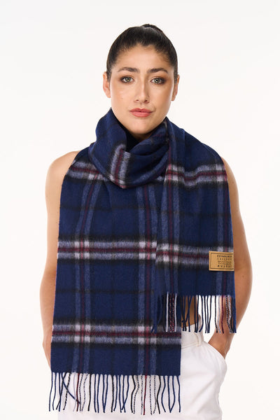Lucchi Italy Scarf 100% Pure Lambs wool Navy