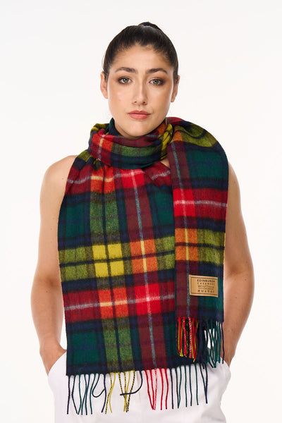 Lucchi Italy Scarf 100% Pure wool Scottish Design Buchanan Tartan