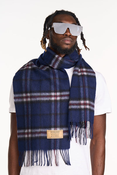 Lucchi Italy Scarf 100% Pure Lambs wool Navy