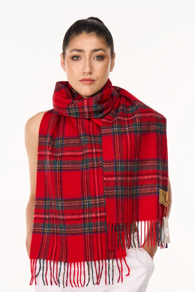 Lucchi Italy 100% Pure Cashmere Scarf Design Royal Stewart Tartan