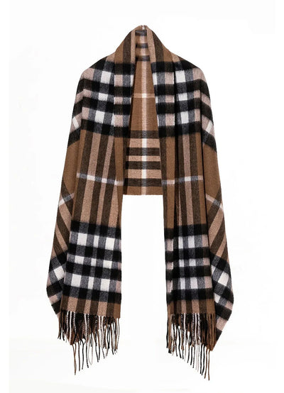 Lucchi Italy Scarf DC Check Oversized Wrap 100% Pure Lambswool