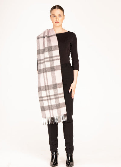 Lucchi Italy 100% Pure Cashmere DC Pink Scarf - Big Size