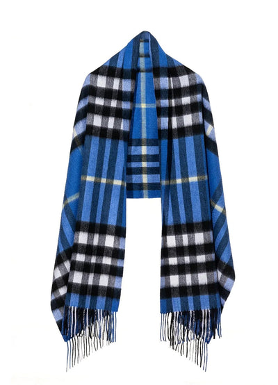 Lucchi Italy Scarf DC Check Oversized Wrap 100% Pure Lambswool