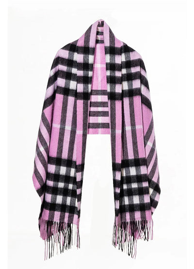 Lucchi Italy Scarf DC Check Oversized Wrap 100% Pure Lambswool
